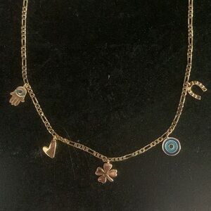 Jenny BIRD Gold Charm GOOD Luck Necklace